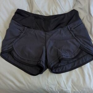 Hylete Iris Scallop Lined Athletic Running Shorts With Zip Pockets Women's Small